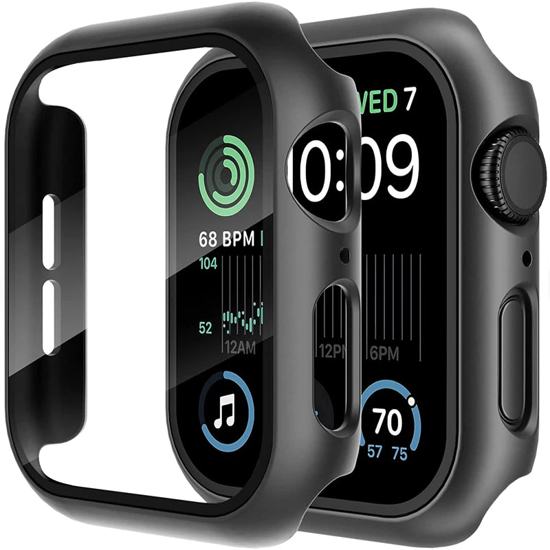 Funda Protectora con Cristal Templado para Apple Watch — Anti-Golpes y Ultra Transparent