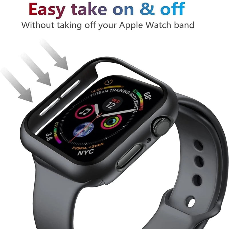 Funda Protectora con Cristal Templado para Apple Watch — Anti-Golpes y Ultra Transparent